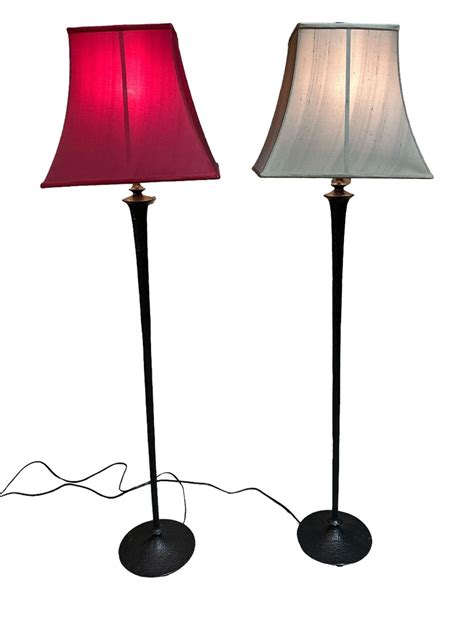 At Auction: Gothic Style Cast Iron Floor Lamps, Pair