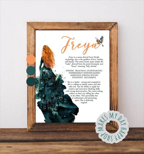 Personalized Name Meaning,freya Name,nordic Mythology,custom Name ...