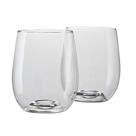 Clear Stemless Wine Goblets - Silver Spoons