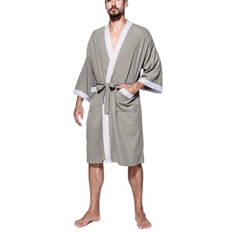 Agkizg Plus Size Men's Silk Satin Bathrobe,Long Robes for Men's House ...