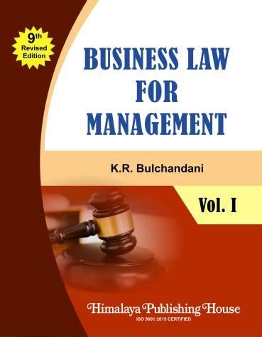 Business Law for Management Volume I : K.R. Bulchandani: Amazon.in: Books