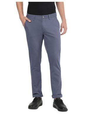 Buy AD By Arvind Men Blue Modern Fit Chinos Online