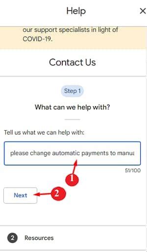 Google Ads Automatic Payments Setting To Manual Payment Setting