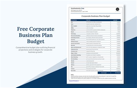 Free Business Budget Plan Template 的图像结果