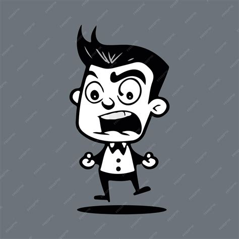 Premium Vector | Black and white comic cartoon character vector ...