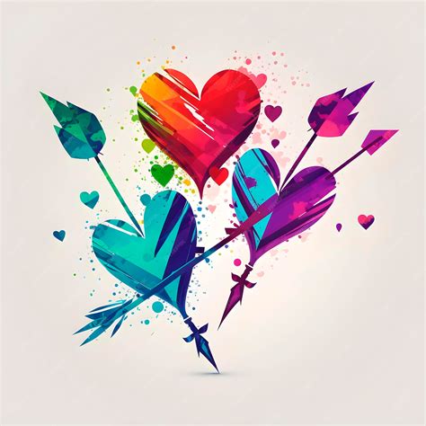 Premium AI Image | A heart with arrows and arrows that say'love'on it
