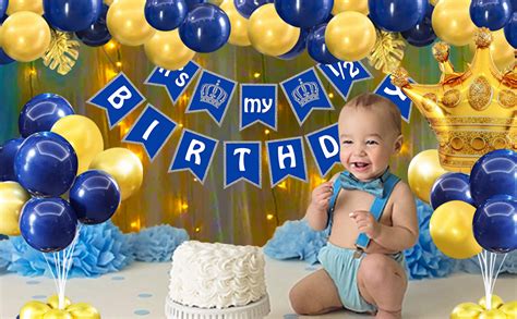 Party Propz Half Birthday Decoration For Baby Boy - 33Pcs Items Set For ...