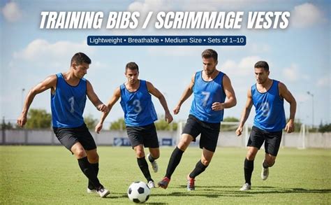 SLG Sports Training Bibs Set 1 to 10, Blue Scrimmage Vests for Football ...