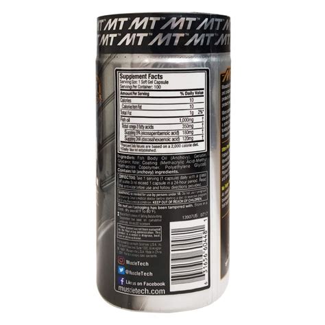 Muscle Tech Essential Series Platinum Fish Oil - 100 Capsules