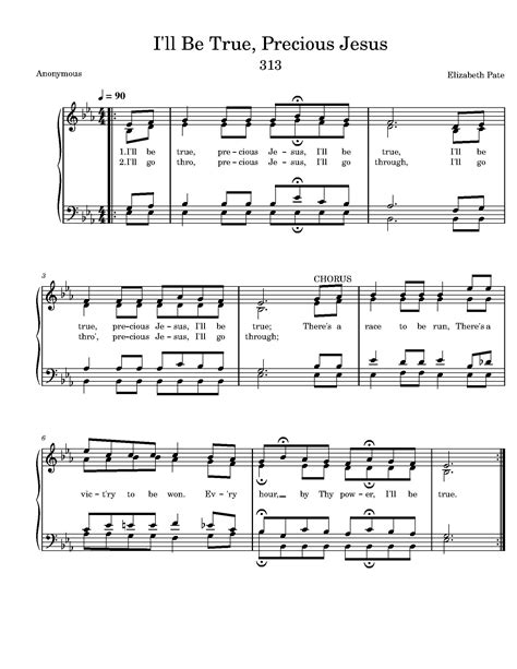 I'll Be True, Precious Jesus - Hymn Lyrics and Info