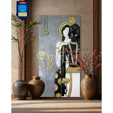 Buy Abstract Radha Krishna 3D Mural Art Online - Artociti