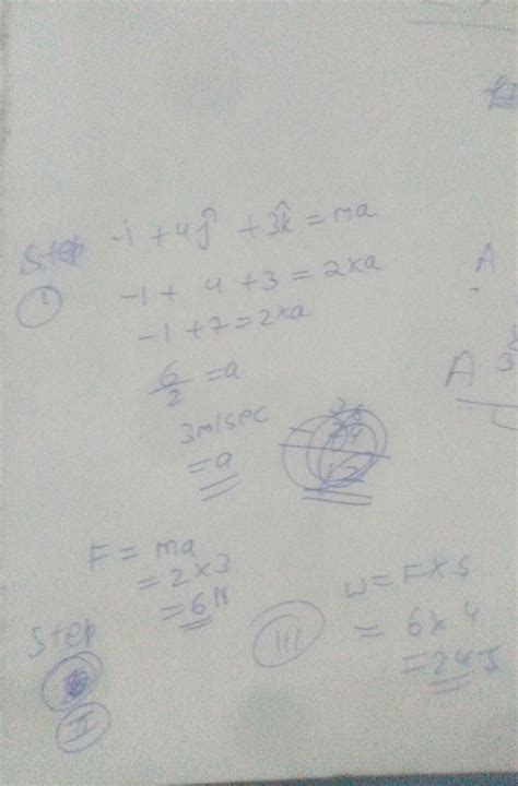 a force of f is equal to -i+4j+3k is applied on a body of mass 2 ...