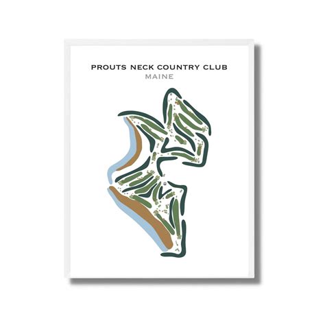 Prouts Neck Country Club, ME Golf Course Map Canvas, Golf Map Decor ...