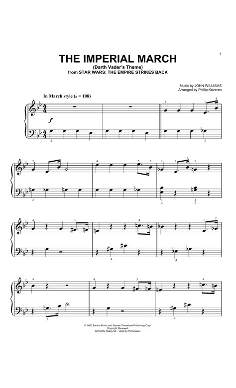 The Imperial March (arr. Phillip Keveren) by John Williams Sheet Music ...