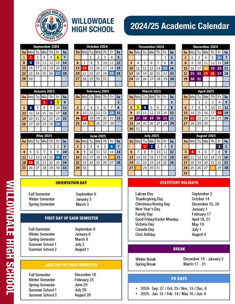 School Course Calendar - Willowdale High School