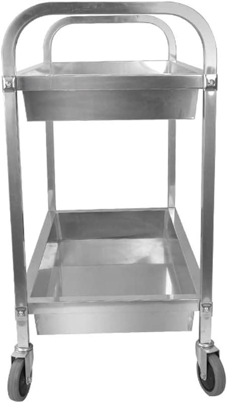 Buy TABODD 2-Tier Stainless Steel Rolling Kitchen Cart, Mobile Utility ...
