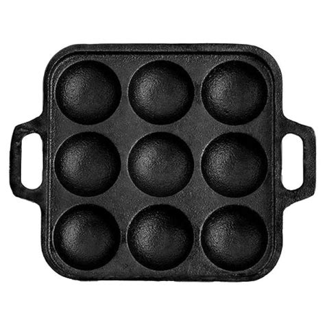 9 Pit Paniyaram/Appam Tawa Pre-Seasoned Cast Iron – Saffronware