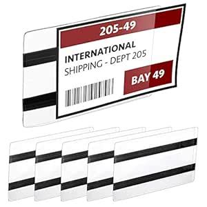 Pack of 25 - Pallet Rack Sign Holder with Two Magnetic Strips, Vinyl ...