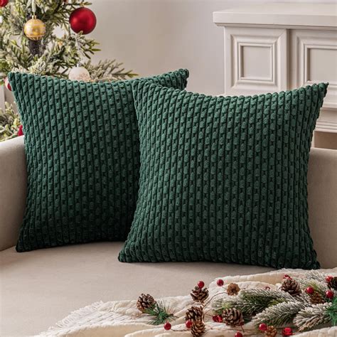 MIULEE Christmas Throw Pillow Covers Soft Corduroy Decorative Set of 2 ...