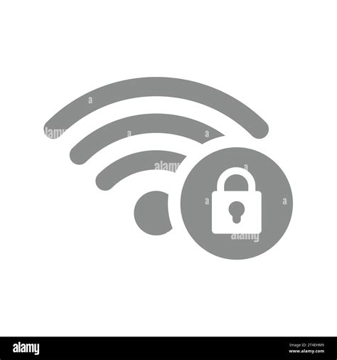 Wi fi and padlock, secured connection icon. Wi-fi protected internet ...