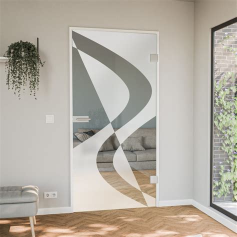 Satinierte Innentür mit Motiv Shapes | Badspiegel Shop