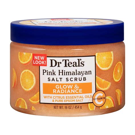 Buy Dr Teal's Pink Himalayan Salt Scrub, Glow & Radiance, 16 oz from ...