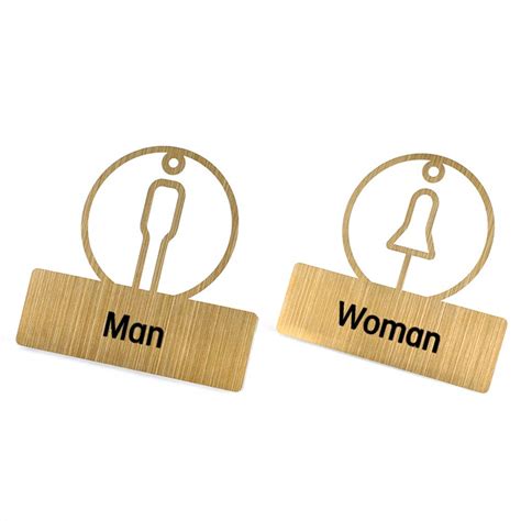 Stainless Steel Acrylic Toilet Sign Men And Women Toilet Washroom ...