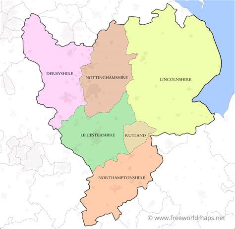 Image result for East Midlands Postcode Map