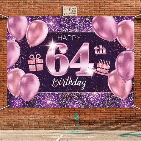 PAKBOOM Happy 64th Birthday Banner Backdrop - 64 Birthday India | Ubuy