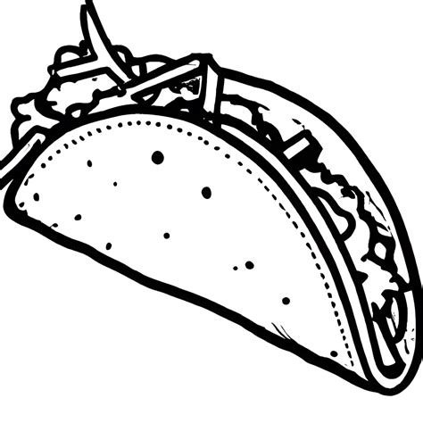 Taco Clip Art Black and White · Creative Fabrica