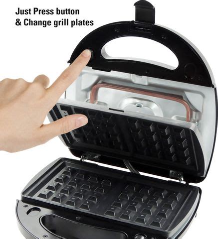 iBELL SM301 Sandwich Maker 3 in 1, Detachable Plates for Toast, Waffle ...