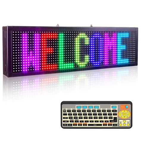 Leadleds 21 in Remote Control Led Sign Board Multicolor Message Displa ...