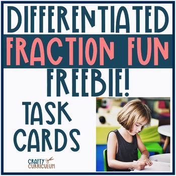 Sample Fraction Task Cards Freebie Differentiated by Crafty Curriculum