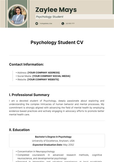 Psychology Curriculum Examples: Psychologist Interview Cv – BYOFB