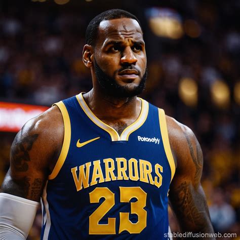Lebron James in Warriors Jersey | Stable Diffusion Online