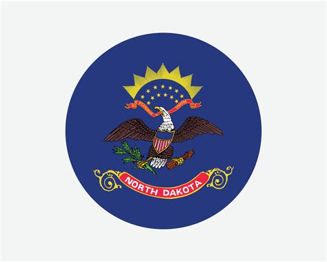 North Dakota USA Round State Flag. ND, US Circle Flag. State of North ...