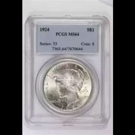 1924 Peace Silver Dollar PCGS MS-64 - Lost Dutchman Rare Coins