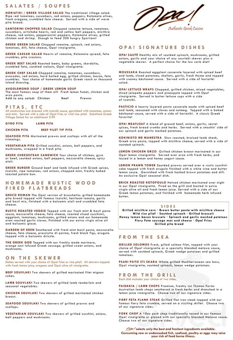 Opa! Santa Clara menus in Santa Clara, California, United States