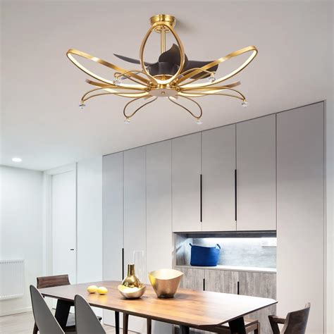 Hans Lighting Designer Ceiling Fan with LED Light | 5 ABS Blades | 6 ...