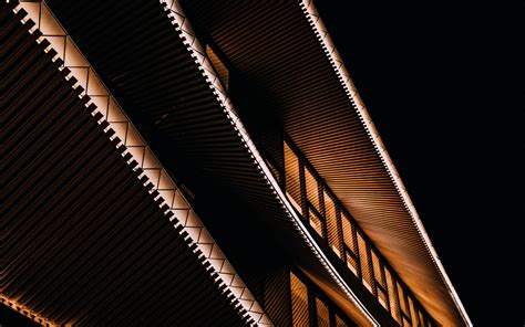 Download wallpaper 3840x2400 architecture, roof, backlight, dark 4k ...