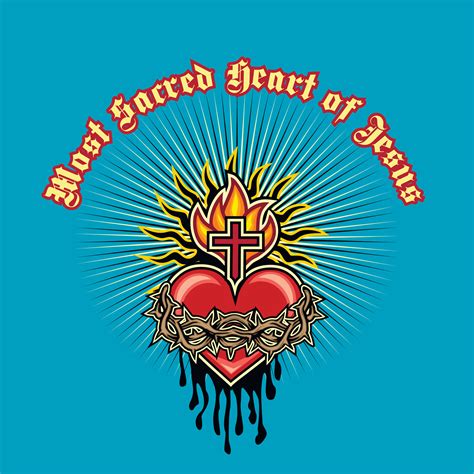 catholic symbol, Most Sacred Heart of Jesus 25231512 Vector Art at Vecteezy