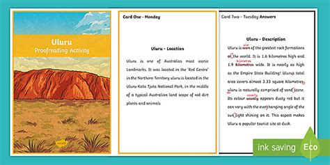 Uluru Proofreading Activity (teacher made) - Twinkl