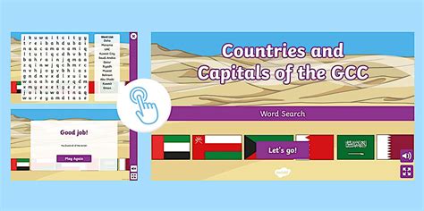 Countries and Capitals of the GCC Interactive Word Search