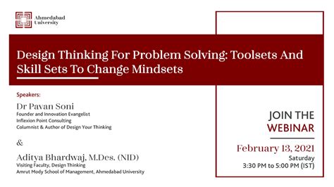 Webinar : Design Thinking For Problem Solving: Toolsets And Skill Sets ...