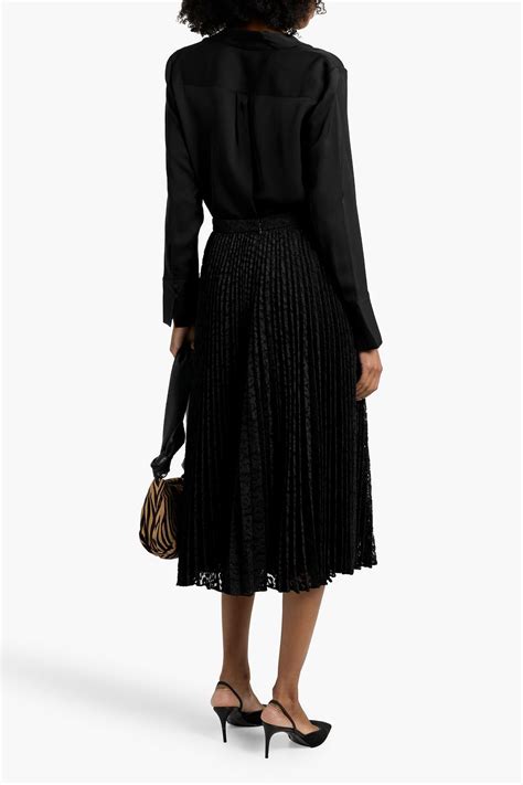 THEORY Pleated lace midi skirt | THE OUTNET