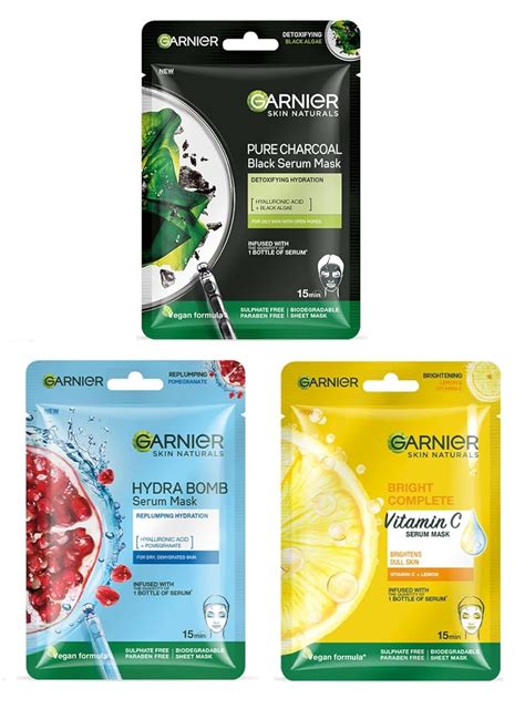 Buy Garnier Skin Naturals Black Serum Mask Pure Charcoal + Bright ...