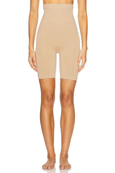 Yummie Seamless Solutions High Waist Thigh Shaper in Almond | REVOLVE