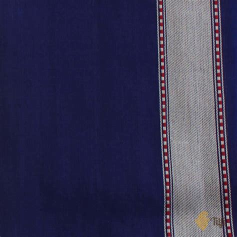 Navy Blue Pure Cotton Banarasi Handloom Saree - Tilfi