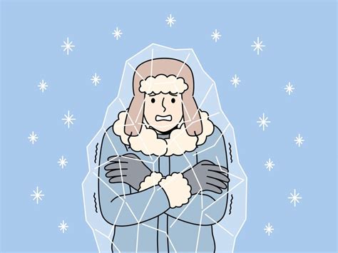 Frozen man stands inside block of ice and chatters teeth suffering due ...