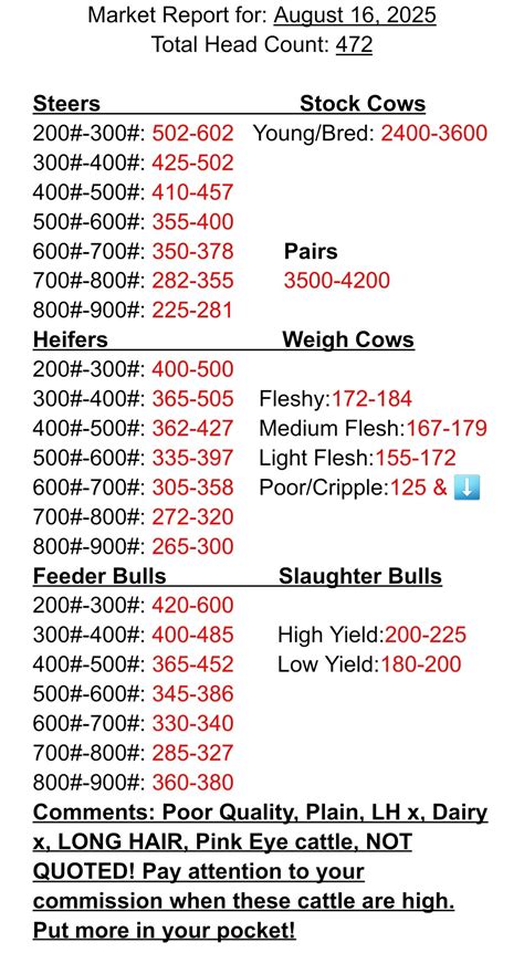 August 16, 2025 – Buffalo Livestock Market